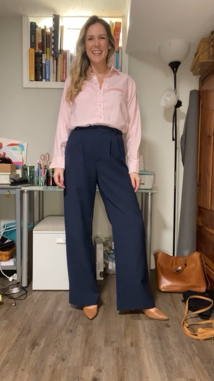 Still having my PINK moment and loving it! This is a vintage shirt but any light pink button up would do! Or, switch the colors and do the light pink trousers with a nave button up instead! 

#LTKworkwear #LTKstyletip