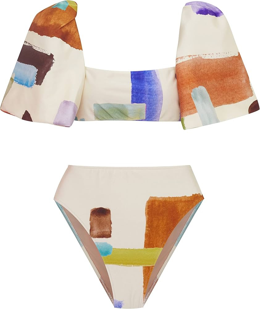 Amazon.com: Adriana Degreas, Illusion Puff-Sleeved Bikini, M, Unique : Luxury Stores | Amazon (US)