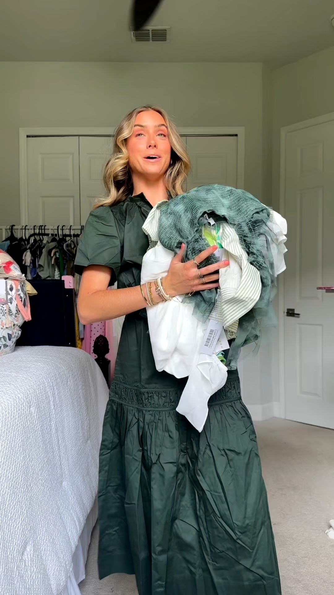 Code is SLOANEBB15. totally dress obsessed just let the multiple clothing racks in the back prove it these are all under $100 and from Baltic born a favorite around here 🤗 I’m 5’4 for reference with size 25 waist. 

#balticbornclothing #balticborndress #weddingguestdress #weddingguestdresses #maxidress @B A L T I C B Ø R N 

#LTKFindsUnder100 #LTKSaleAlert #LTKWedding