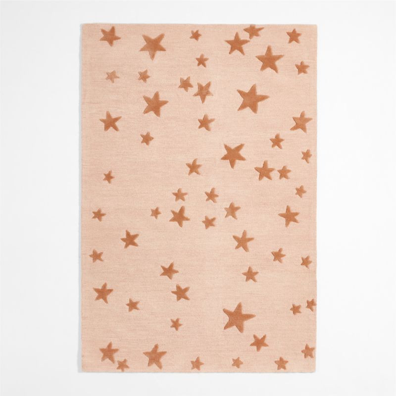 Modern Star Wool Elegant Pink Kids Area Rug 5x8 | Crate & Kids | Crate & Barrel
