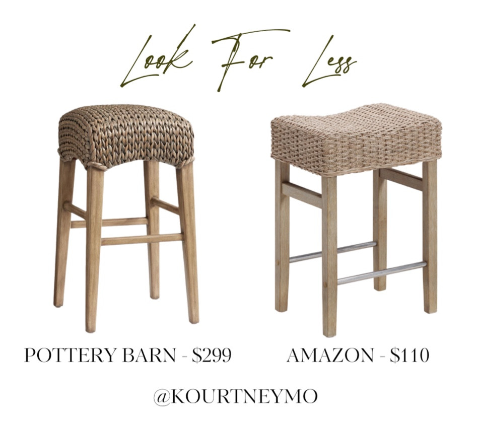 Pottery Barn dupe, look for less, designer inspired home, neutral home, counter stools, rattan, seagrass, Amazon finds 

#LTKhome