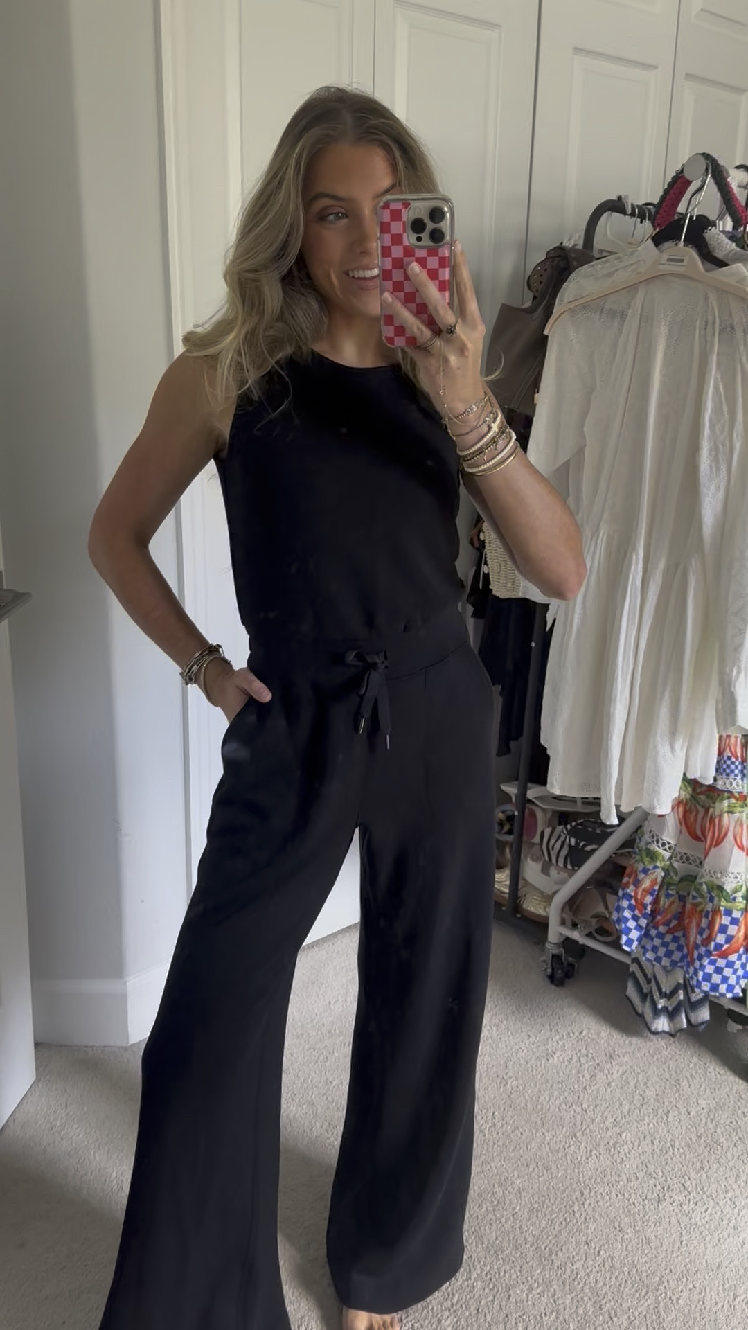 My code is SLOANEXSPANX for 15% off your first purchase and free shipping. This jumpsuit has been on my wishlist for YEARS and I finally got it! @spanx it is the SPANX AirEssentials® Sleeveless Jumpsuit in black in size XS in regular. *they do carry petite sizing too! My favorite travel outfit and worth every single penny. 

Made with spacer fabric that’s lightweight, luxuriously soft and ultra drapey, this AirEssentials Sleeveless Jumpsuit is your one-stop-shop for total comfort and flattery. Designed with refined comfort to feel silky against your skin, this throw-on-and-go style will take you anywhere and everywhere

#LTKSaleAlert #LTKTravel #LTKStyleTip