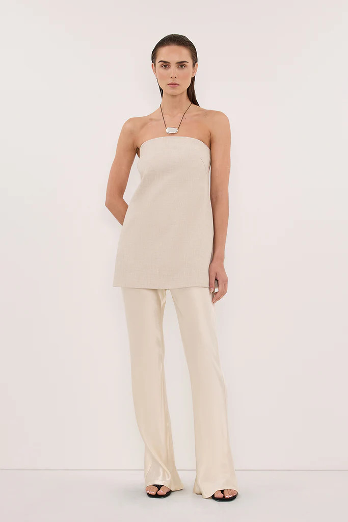 NIKKI CREAM SATIN BIAS PANT | DISSH