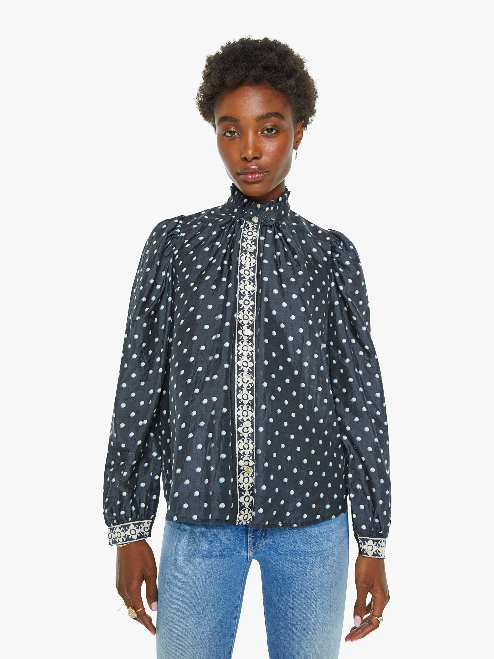 Alix Of Bohemia Annabel Shirt - Raven Dot | Mother Denim