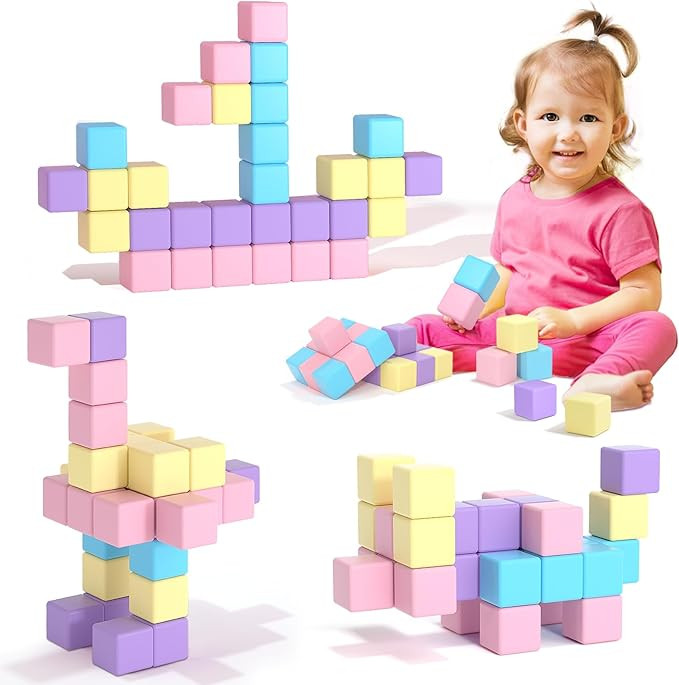 Magnetic Blocks for Toddlers Ages 3-5 Macaron 1.21 Inches Magnetic Building Blocks for Kids Ages ... | Amazon (US)