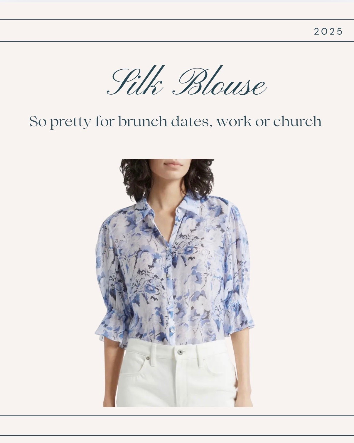 Add this beautiful floral silk top into your wardrobe this season. This feminine top has the perfect soft colors that can be worn a number of different ways for different looks. s

#LTKOver40 #LTKSeasonal #LTKMidsize