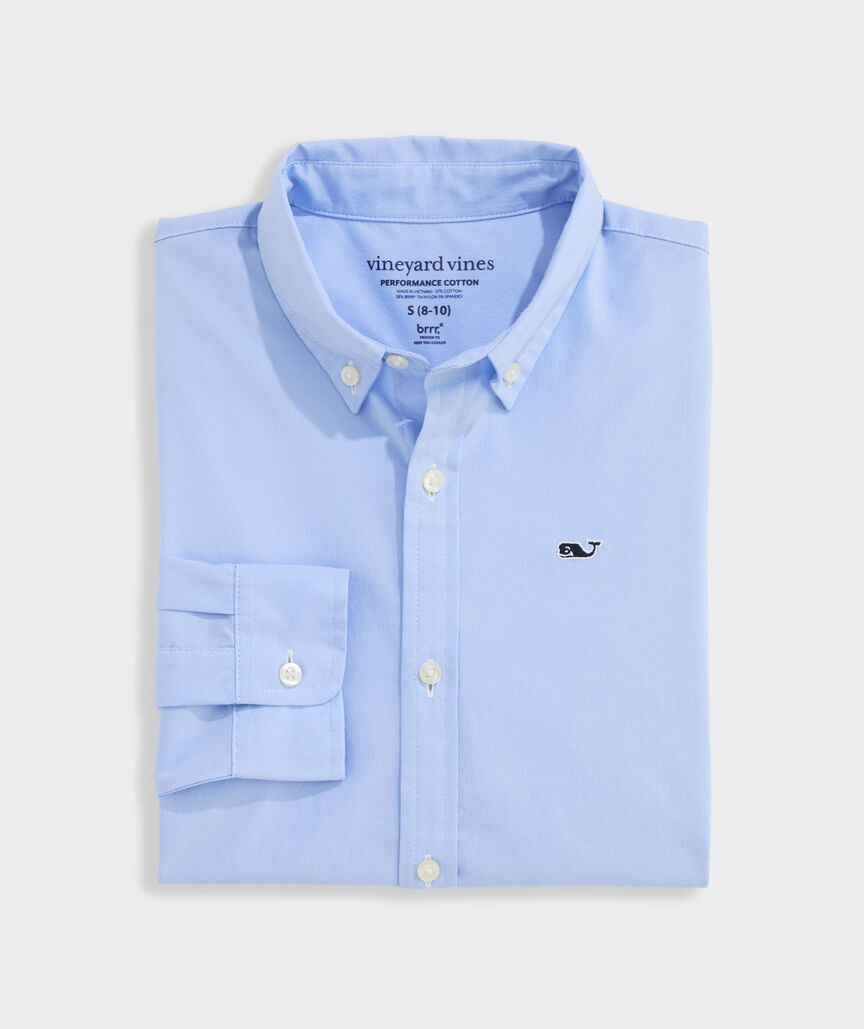 Boys' Performance Cotton Breakwater Solid Shirt | vineyard vines