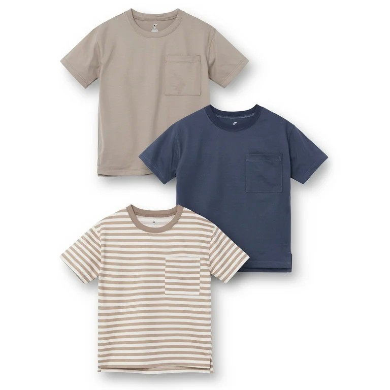 Little Star Organic Boys 3 Pk Short Sleeve Pocket Tees, Sizes 12M-10 | Walmart (US)