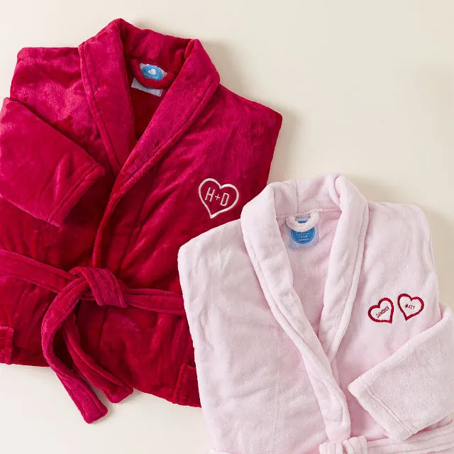 Custom Embroidered Sweetheart Robe, 2-4 Hearts | UncommonGoods