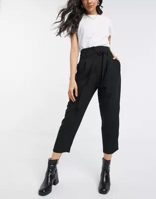 ASOS DESIGN tailored tie waist tapered ankle grazer pants | ASOS (Global)