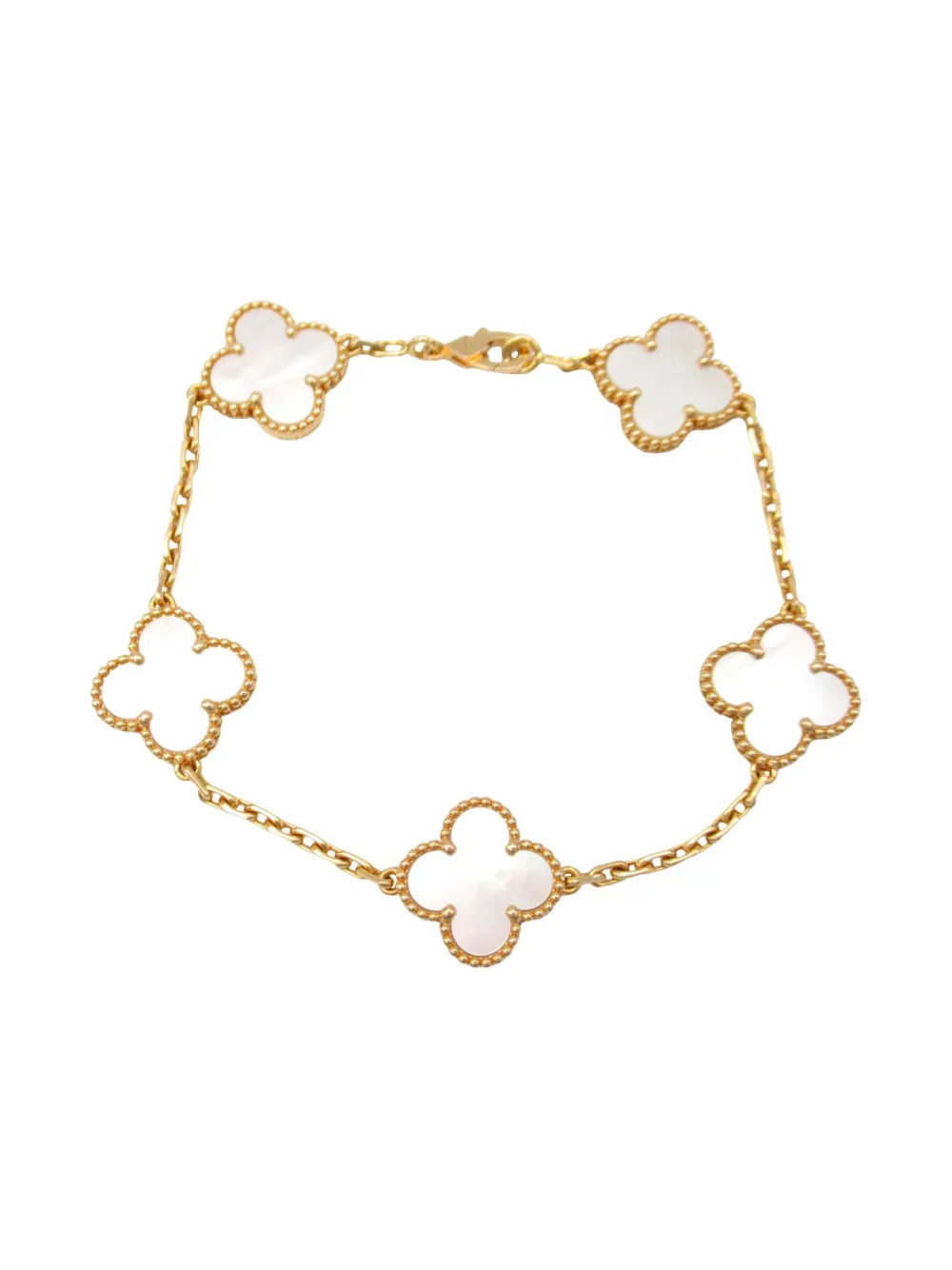 Van Cleef & Arpels Pre-Owned 2010s 18K rose gold semi-custom Alhambra Bless 5 motifs bracelet - Pink | Farfetch Global