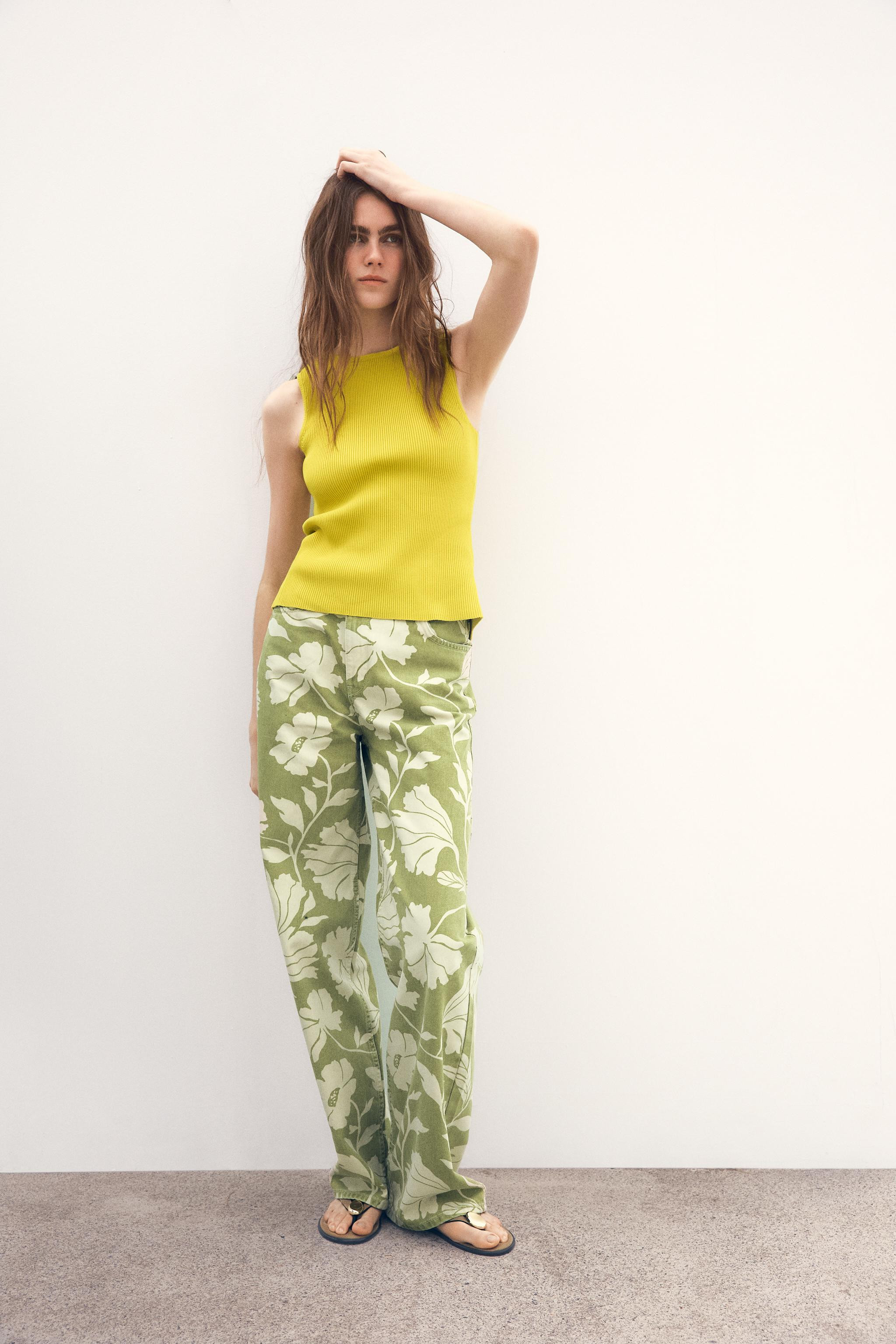 Z1975 STRAIGHT HIGH RISE FULL LENGTH PRINTED JEANS | Zara US