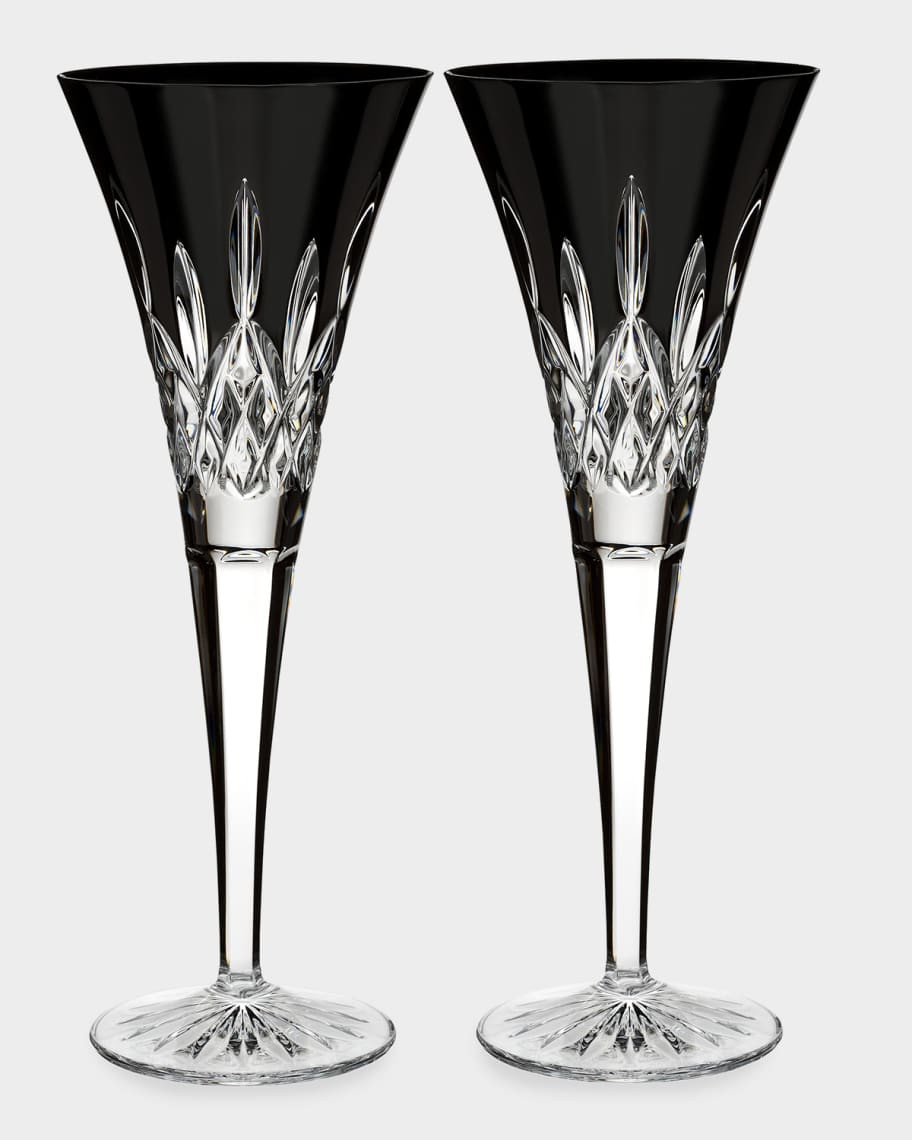 Waterford Crystal Lismore Black Flute Glasses, Set of 2 | Neiman Marcus
