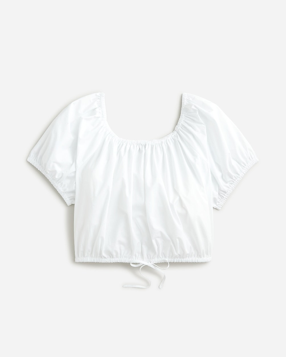 Cinched-waist cropped top in cotton poplin | J. Crew US