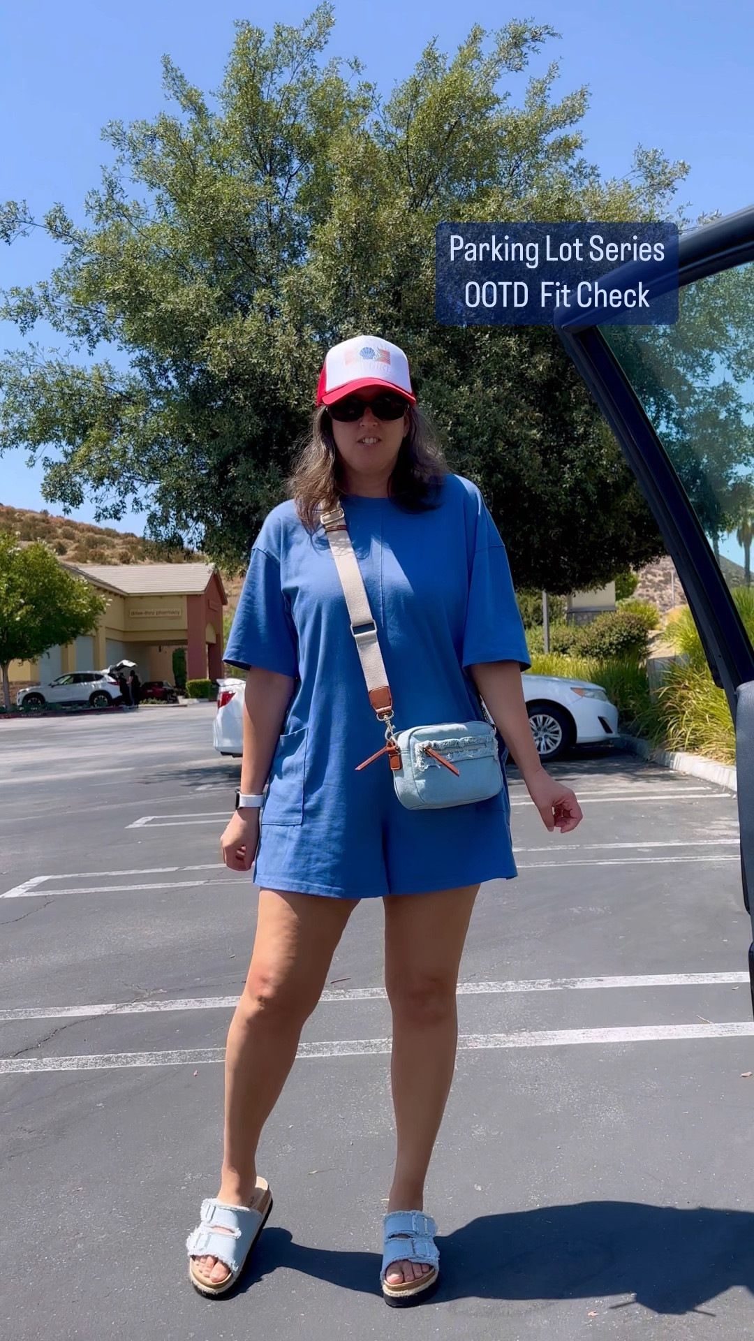 Easily one of my most worn rompers this summer. I have it in black, green, blue and light blue.
OOTD 


Amazon romper trucker hat @target denim camera gab purse platform slides casual style for midsize women 40s fashion outfit check



#LTKMidsize #LTKActive #LTKOver40