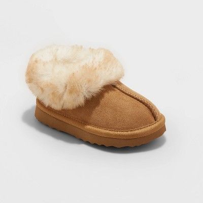 Toddler Callie Faux Fur Cuff Bootie Slippers - Cat & Jack™ | Target