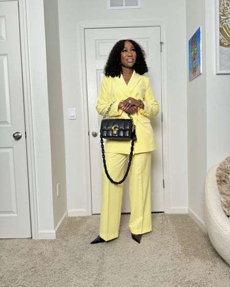 Workwear style…
A colored suit is perfect for the spring and summer time. You can take it from work to brunch or even an event. 
Size 6 pants
Size large blazer


#LTKStyleTip #LTKWorkwear #LTKSaleAlert