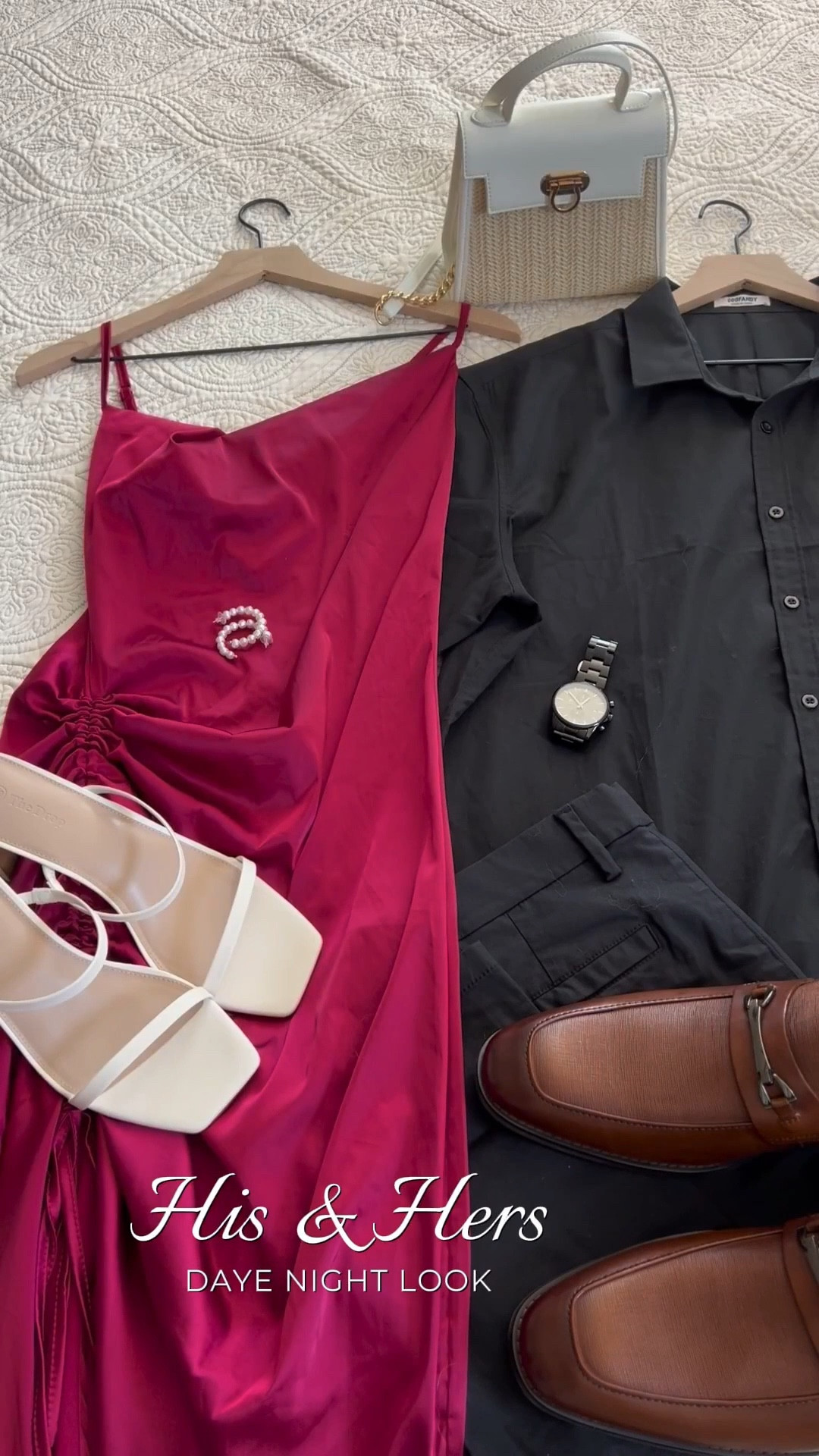 Date night but make it a little extra 💗

A satin moment for her and an all black classic look for him. Easy pieces that feel dressed up without trying too hard 💅🏻 perfect for dinner, drinks, or a night out together 🥂🤍

Everything linked on LTK ✨

#ltkcouples #datenightoutfit #couplesstyle #ltkstyle #datevibes #springstyle #hisandhersstyle
