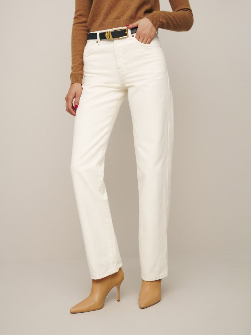 Rowe Mid Rise Relaxed Straight Jeans | Reformation (Global)