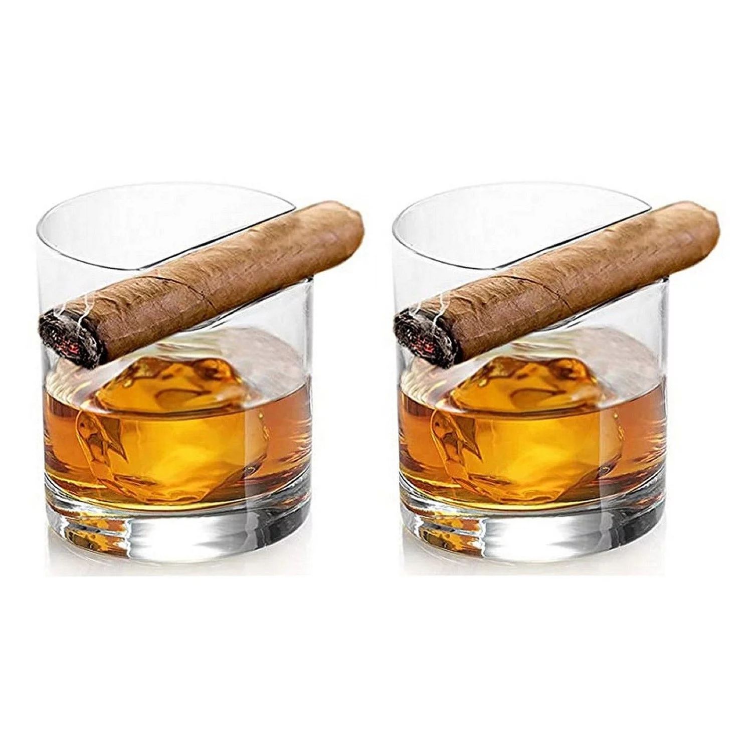 Cigar Holder Whiskey Glasses Set Of 2, Father's Day Gifts | Walmart (US)