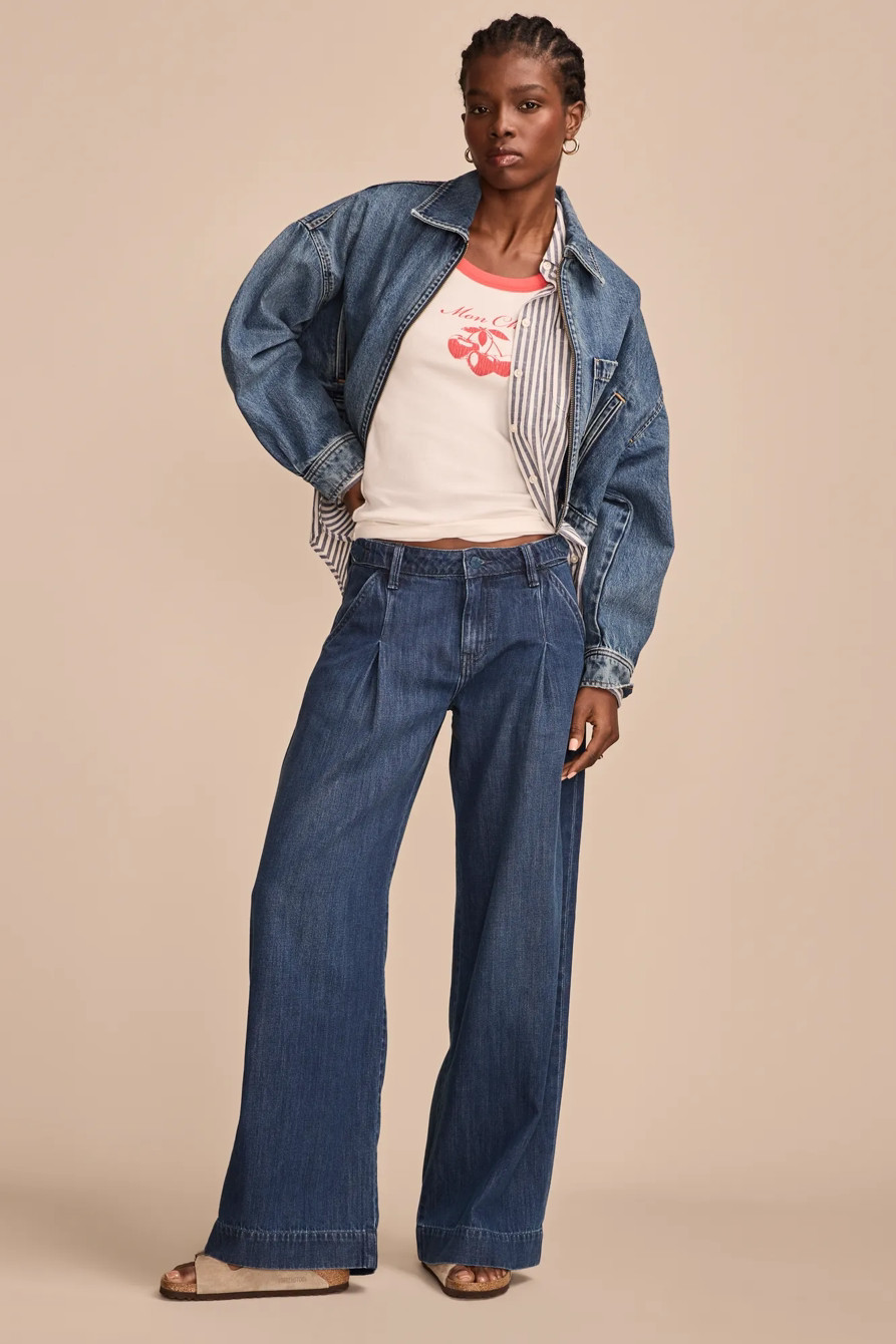 WIDE LEG PLEATED PALAZZO TROUSER | Lucky Brand