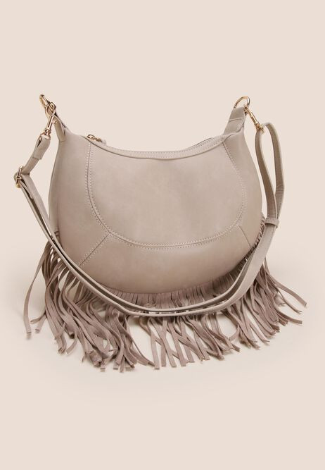 Womens Taupe Fringe Cross Body Bag | Peacocks