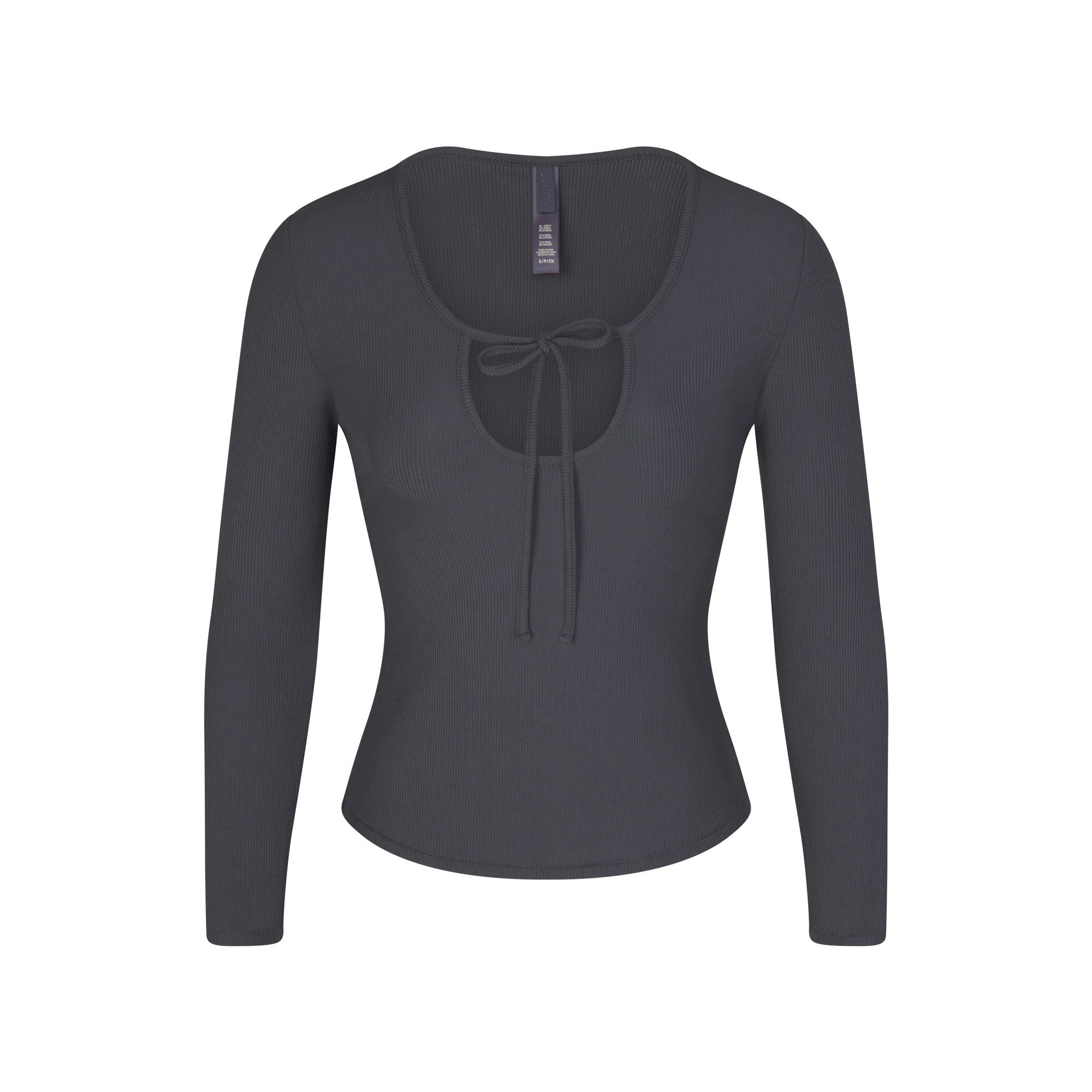 TIE FRONT LONG SLEEVE TOP | SKIMS (US)