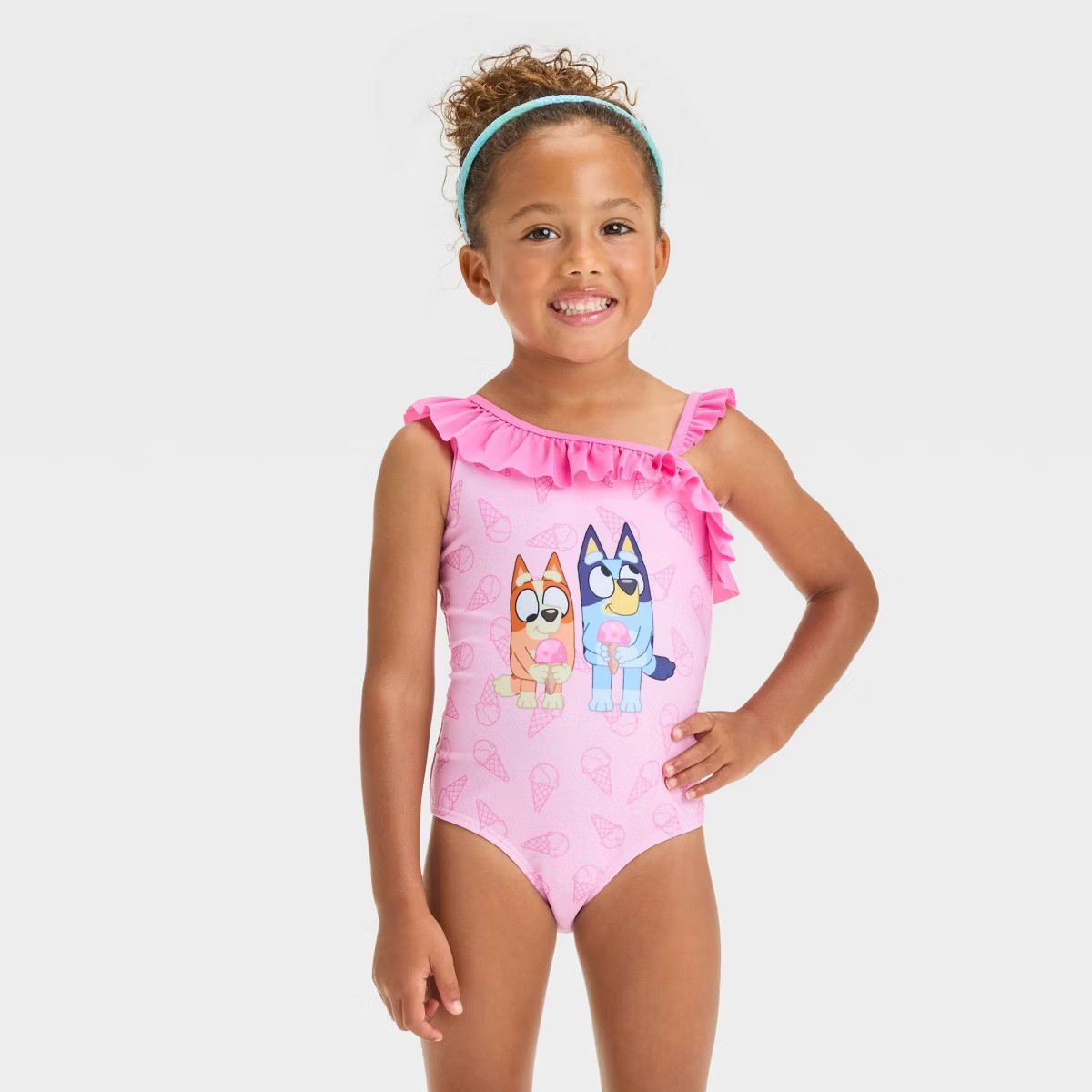 Toddler Girls' Bluey One Piece Swimsuit - Pink | Target