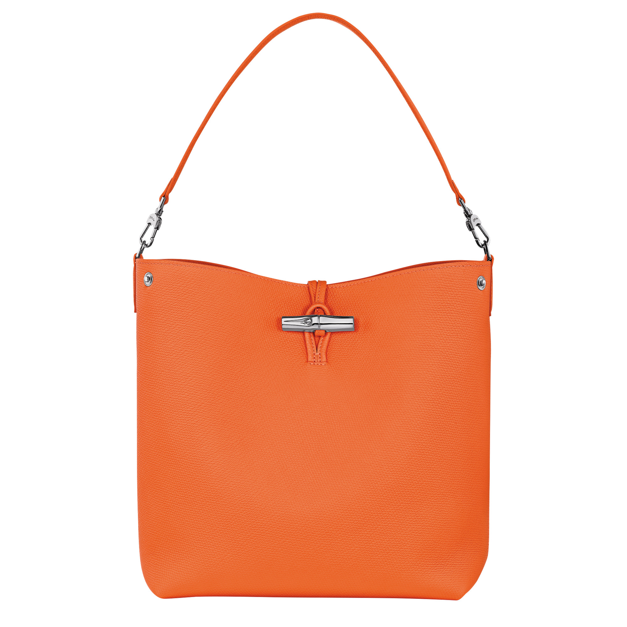 Le Roseau M Shoulder bag Orange - Leather | Longchamp US | Longchamp