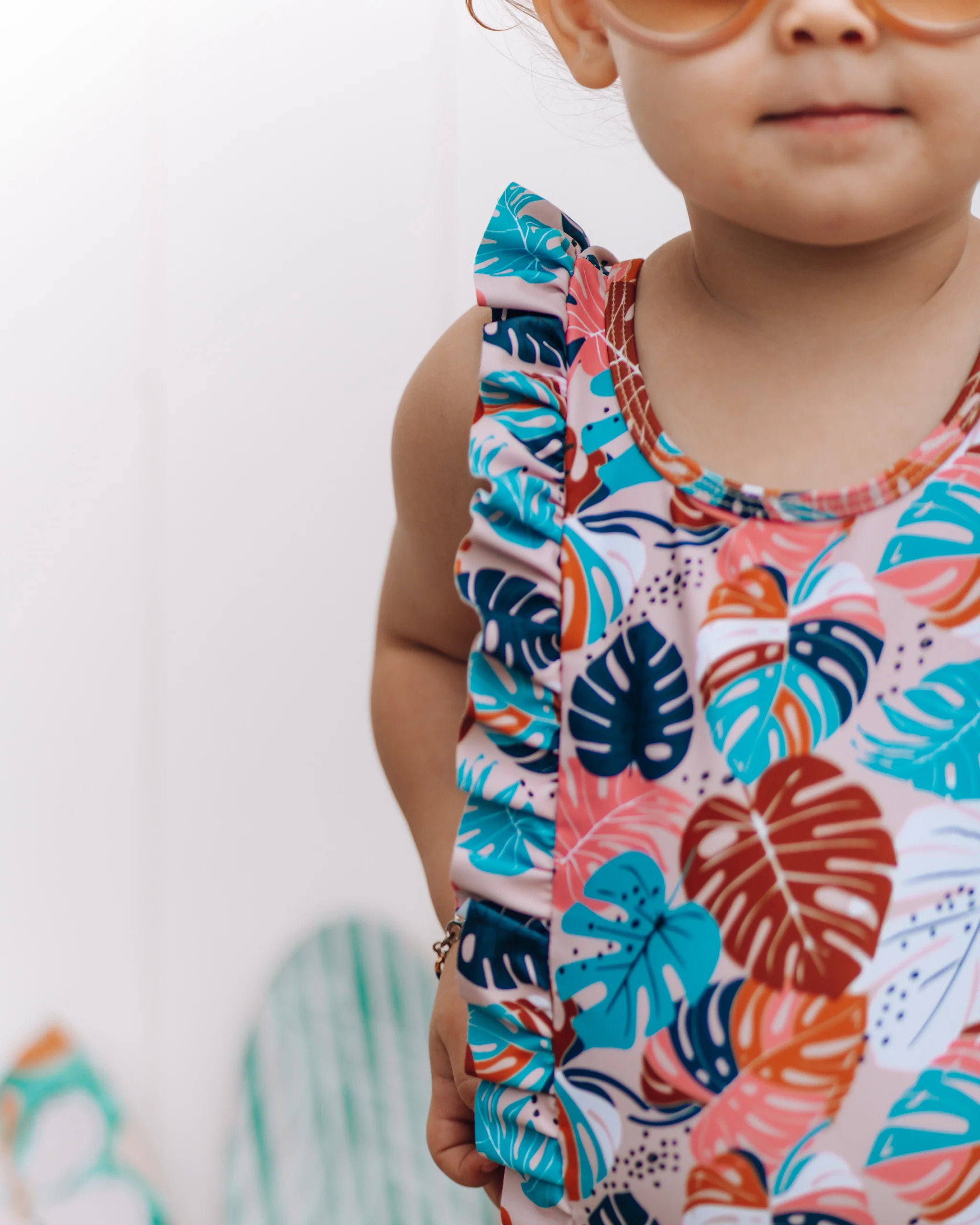 RUFFLE SWIMSUIT- Monstera | millie + roo