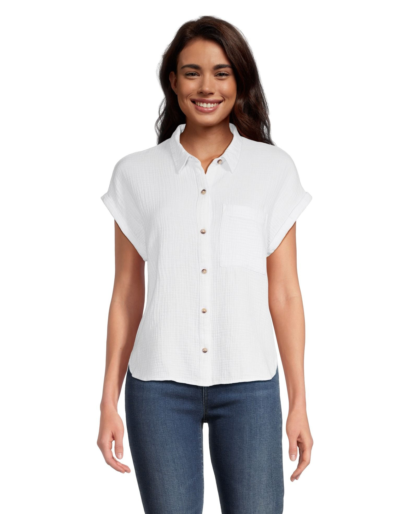 Denver Hayes Women's Short Sleeve Double Gauze Button Up Shirt #3CHDDHSU4-623 | Mark's - Lequipeur