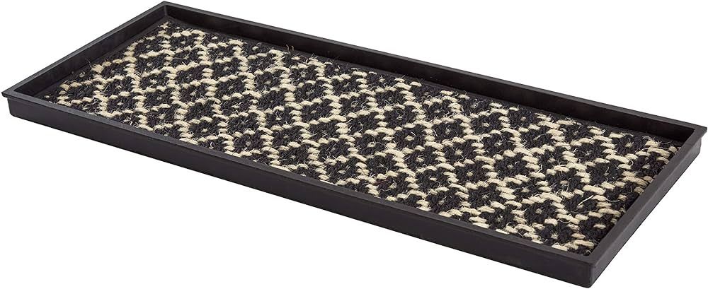 Anji Mountain Rubber Boot Tray with Coir, Fits 3 pair (34.5” wide), Black & Ivory Insert | Amazon (US)