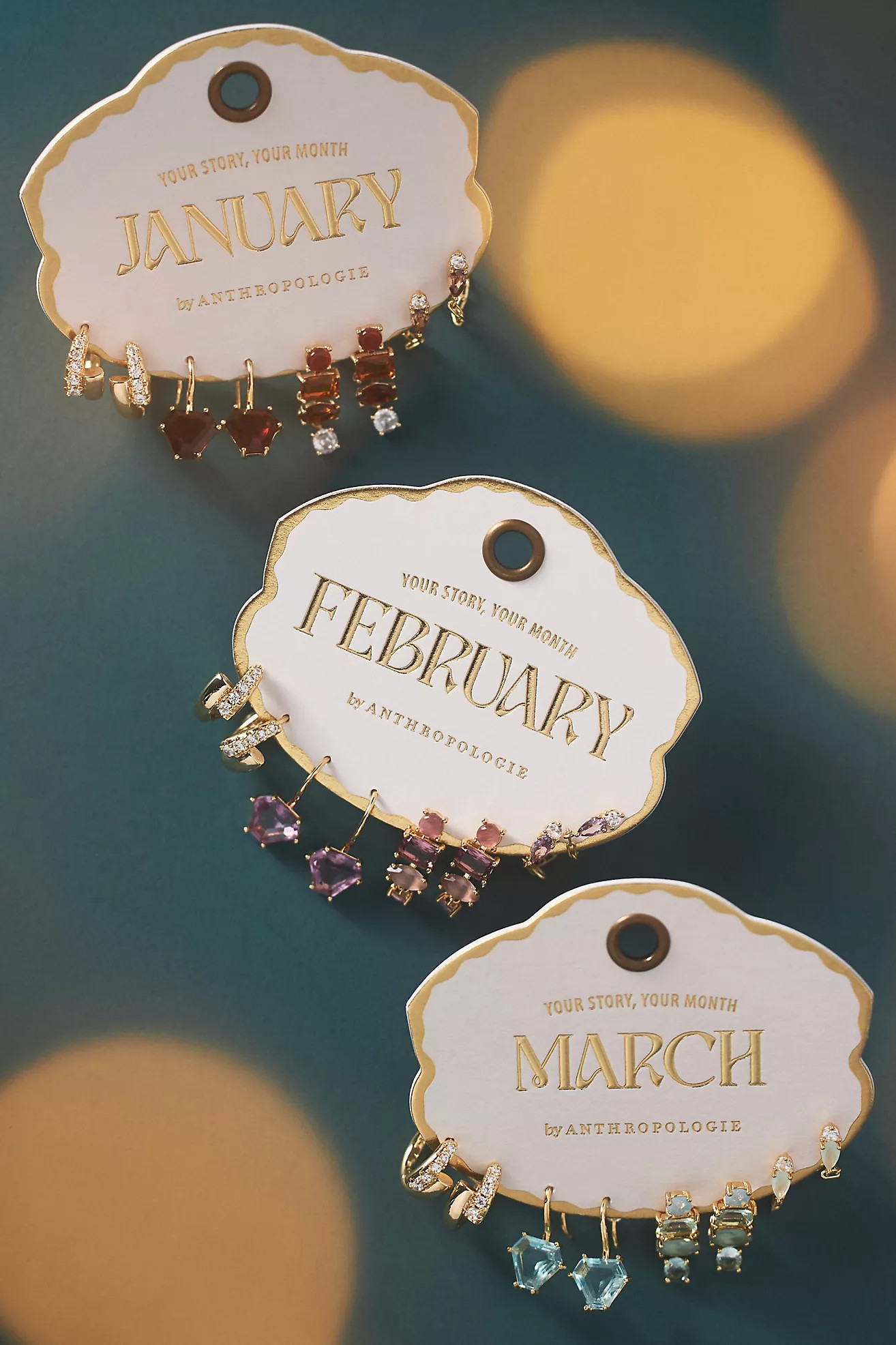 Birthstone Huggie Earrings, Set of 4 | Anthropologie (US)