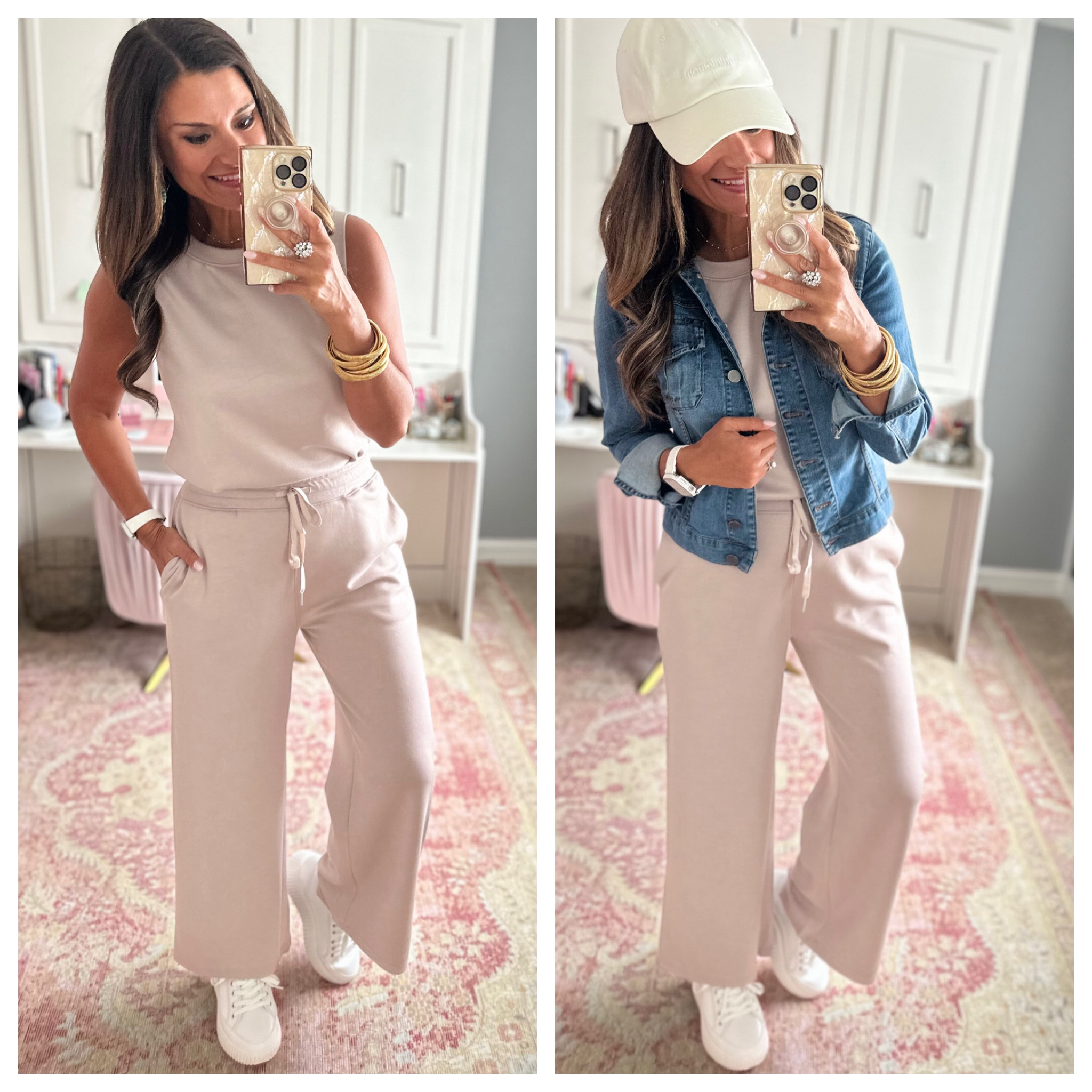 Great set for travel - I sized up one size to M in the jacket. Everything else is true to size. Wearing a small in the set.

#LTKFindsUnder50 #LTKStyleTip #LTKOver40