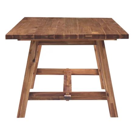 Alexa 78.5" L Acacia Solid Wood Trestle Dining Table | Wayfair North America