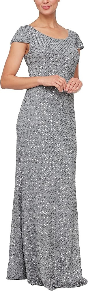Alex Evenings Women's Long Sleeveless and Short Sleeve Sequin Dresses | Amazon (US)