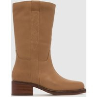 schuh Delany Leather Calf Boots in Tan | Schuh