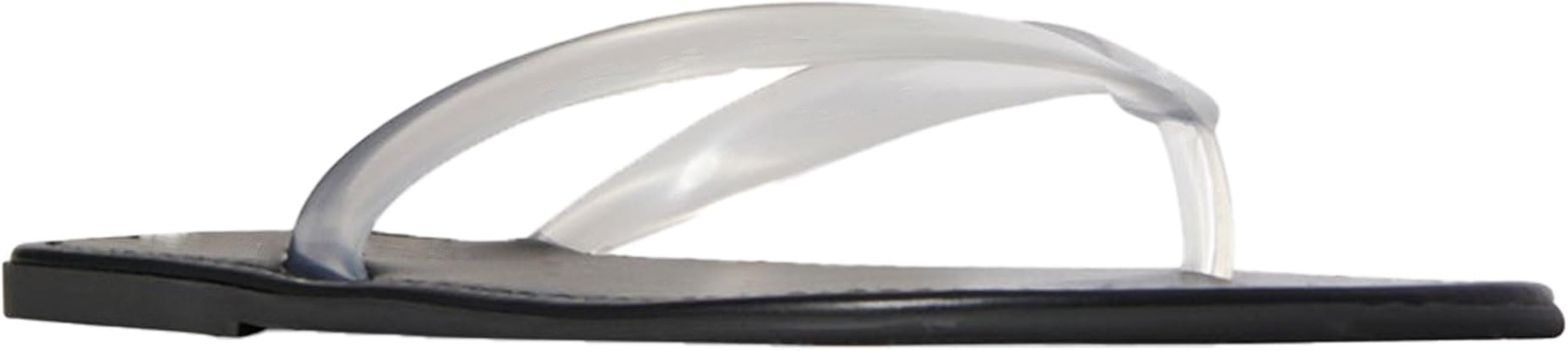 Red Jelly Beach Flip Flop for Women Flat Sandals Jelly Comfortable Round Toe Peep Slides Shoes | Amazon (US)