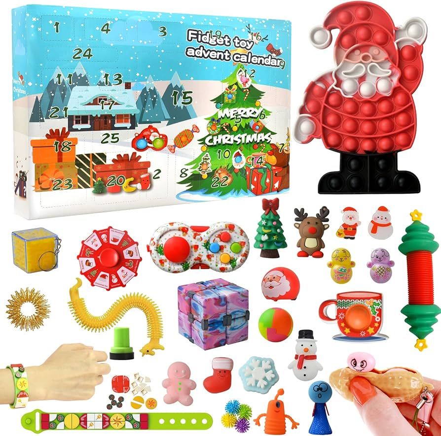 Fidget Advent Calendar 2023 for Kids - 25 Days Christmas Holiday Countdown Advent Calendars for X... | Amazon (US)