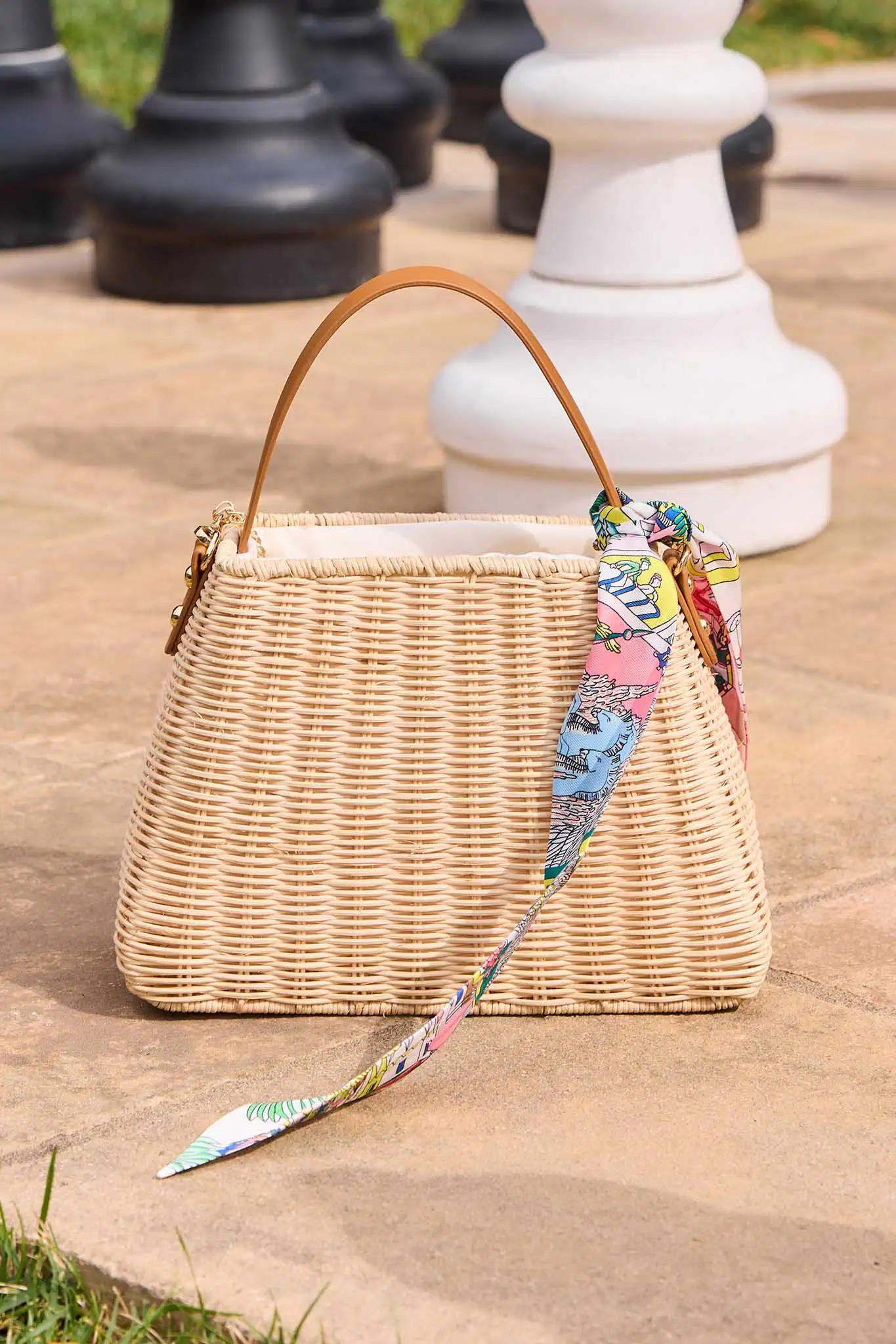 Courtney Tan Woven Wicker Bag | Avara