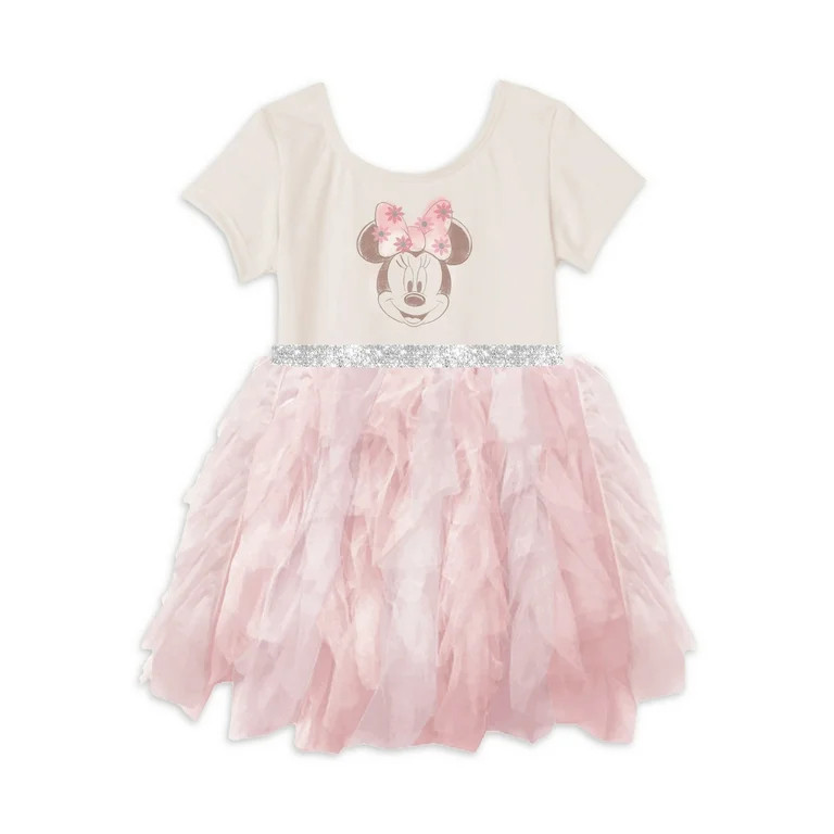 Minnie Mouse Toddler Girl Short Sleeve Tutu Dress, Sizes 12M-5T | Walmart (US)