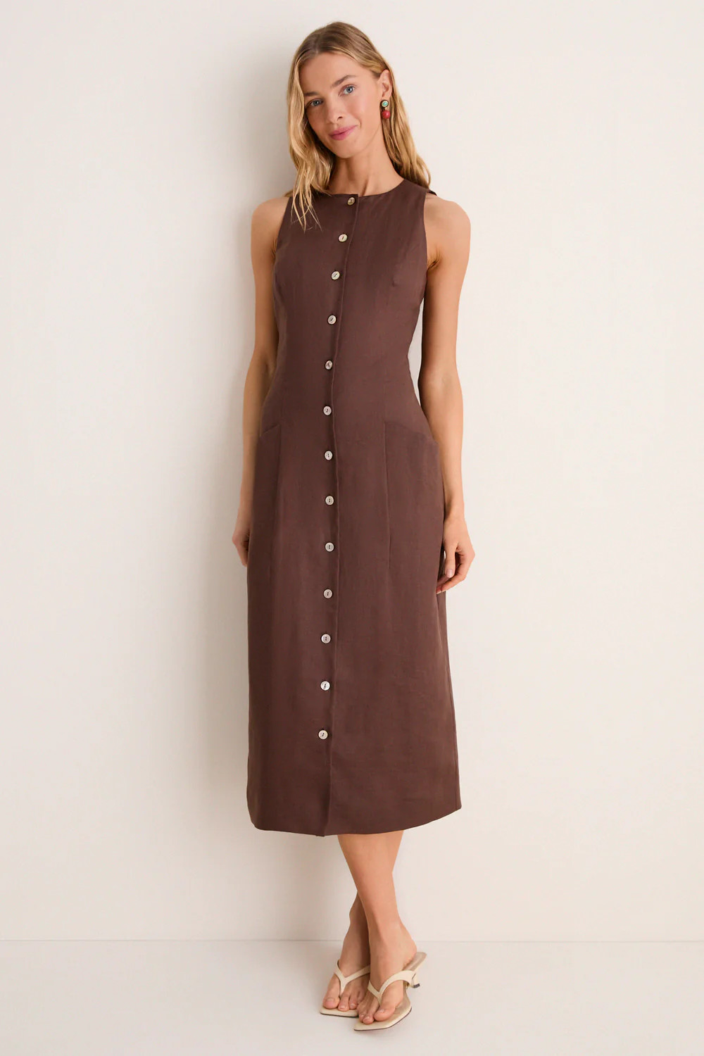 Chestnut Linen Francesca Dress | Tuckernuck (US)