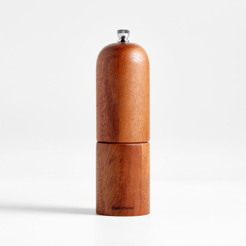 Tondo Acacia Pepper Mill + Reviews | Crate & Barrel | Crate & Barrel