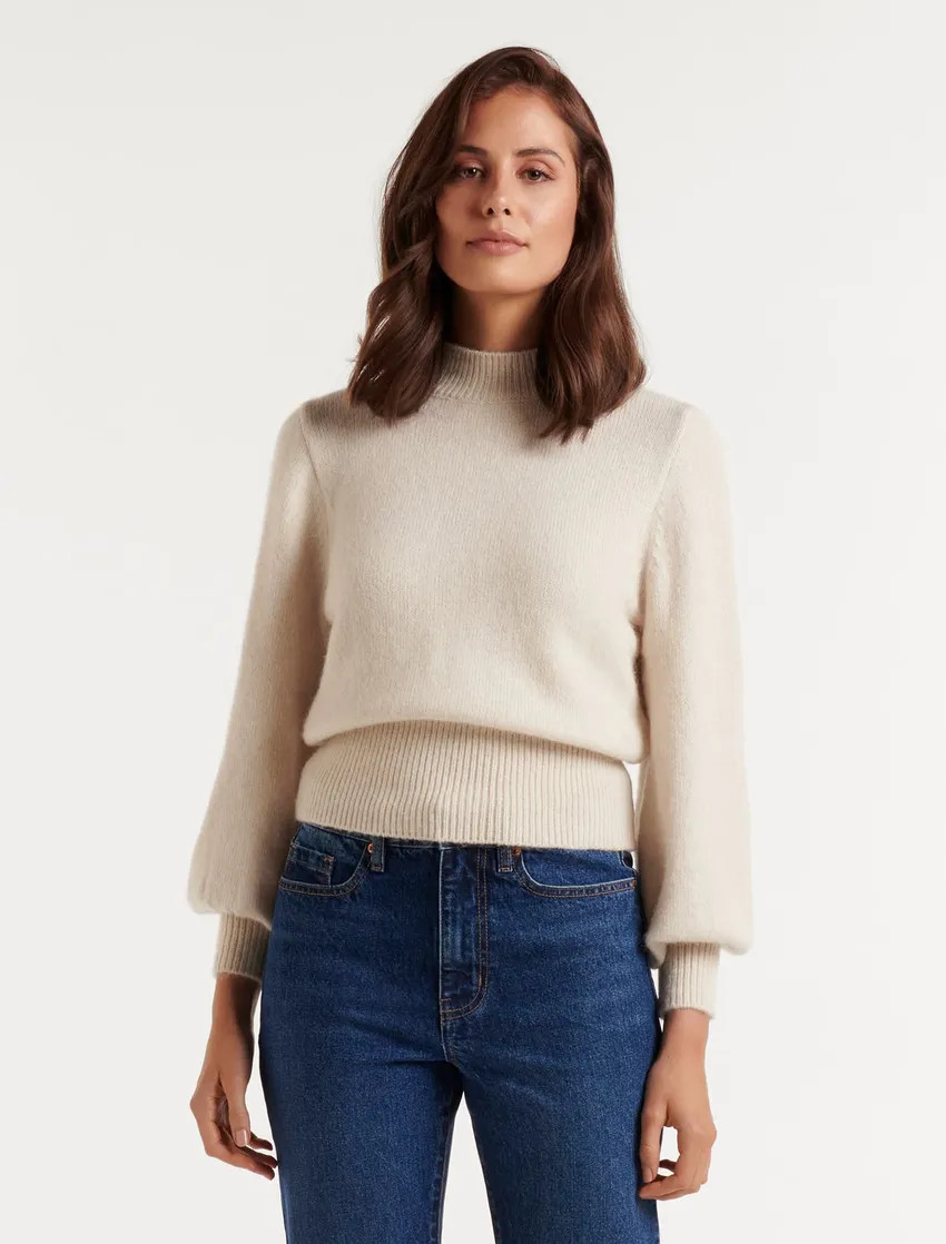 Ella Petite Blouson-Sleeve Knit Jumper | Forever New (AU)