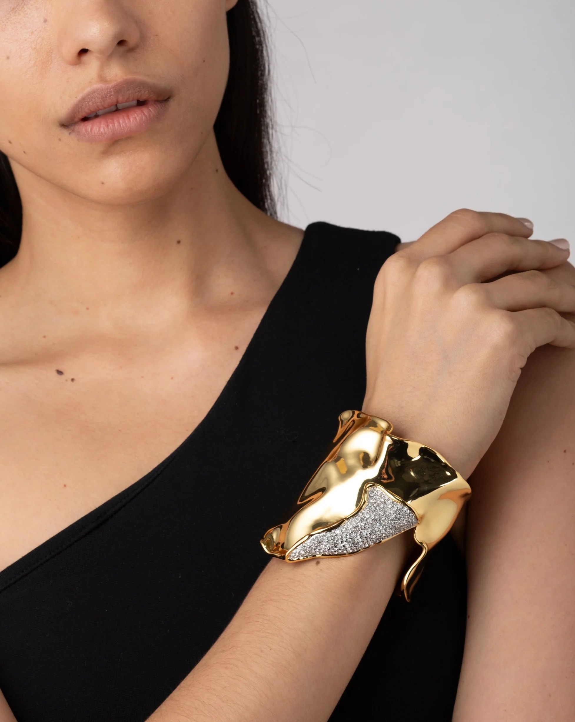 Solanales Gold Crystal Folded Cuff Bracelet | Alexis Bittar | Alexis Bittar