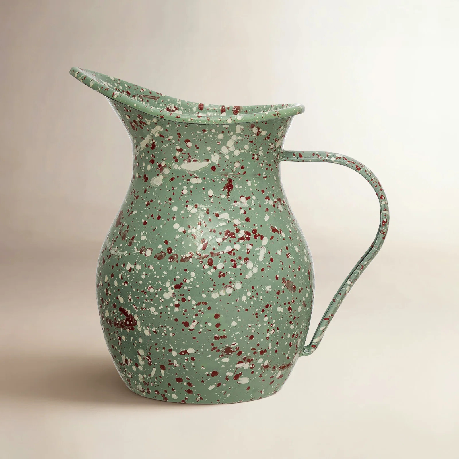 Wendt Cranberry Enameled Spatterware Pitcher | Wayfair North America