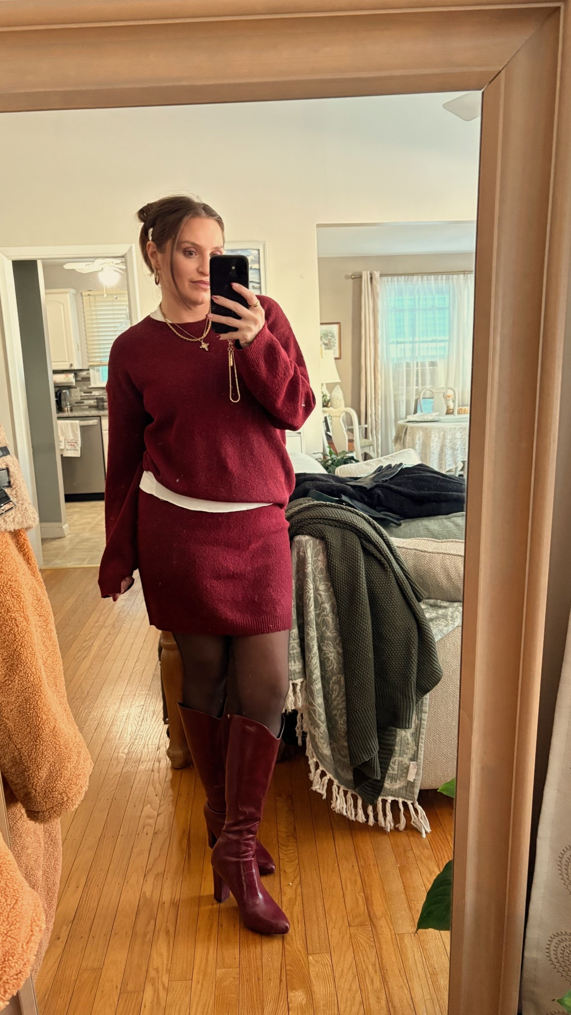 Cozy Valentine fit  💌 

#cozy #red #Valentine #winterwear #dupe #amazon #freepeople 

#LTKWorkwear #LTKValentine #LTKOver40