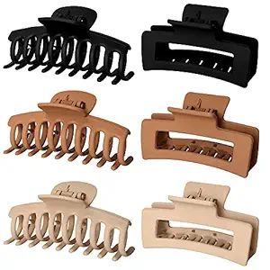 Vsiopy 6pcs 3.5 Inch Medium Large Claw Clips For Thick Hair, Big Hair Clip For Thin Hair, Girls' ... | Amazon (US)