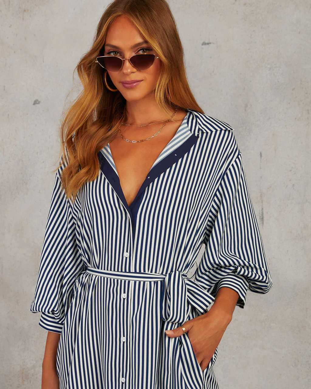 In The Moment Belted Mini Shirt Dress | VICI