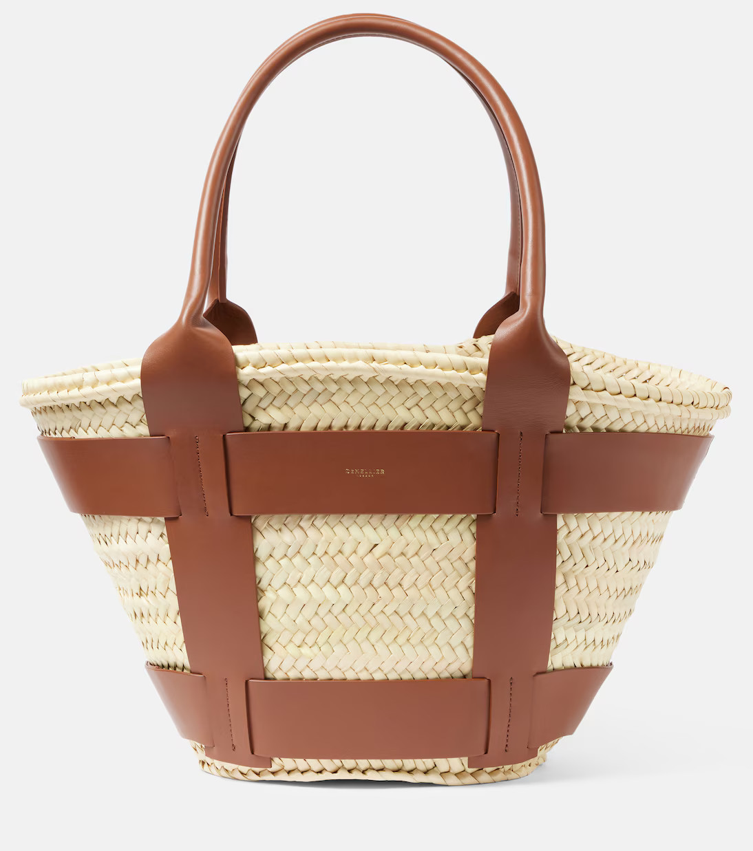 Santorini leather-trimmed raffia tote bag | Mytheresa (US/CA)